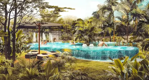 ビンチャウ原生林の天然温泉入浴