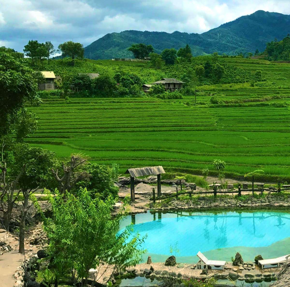 Bản Cu Vai cũng có rất nhiều cánh đồng ruộng bậc thang