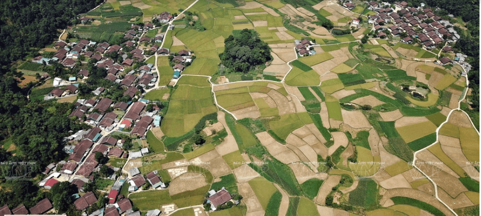 フックセン鍛冶村の航空写真。