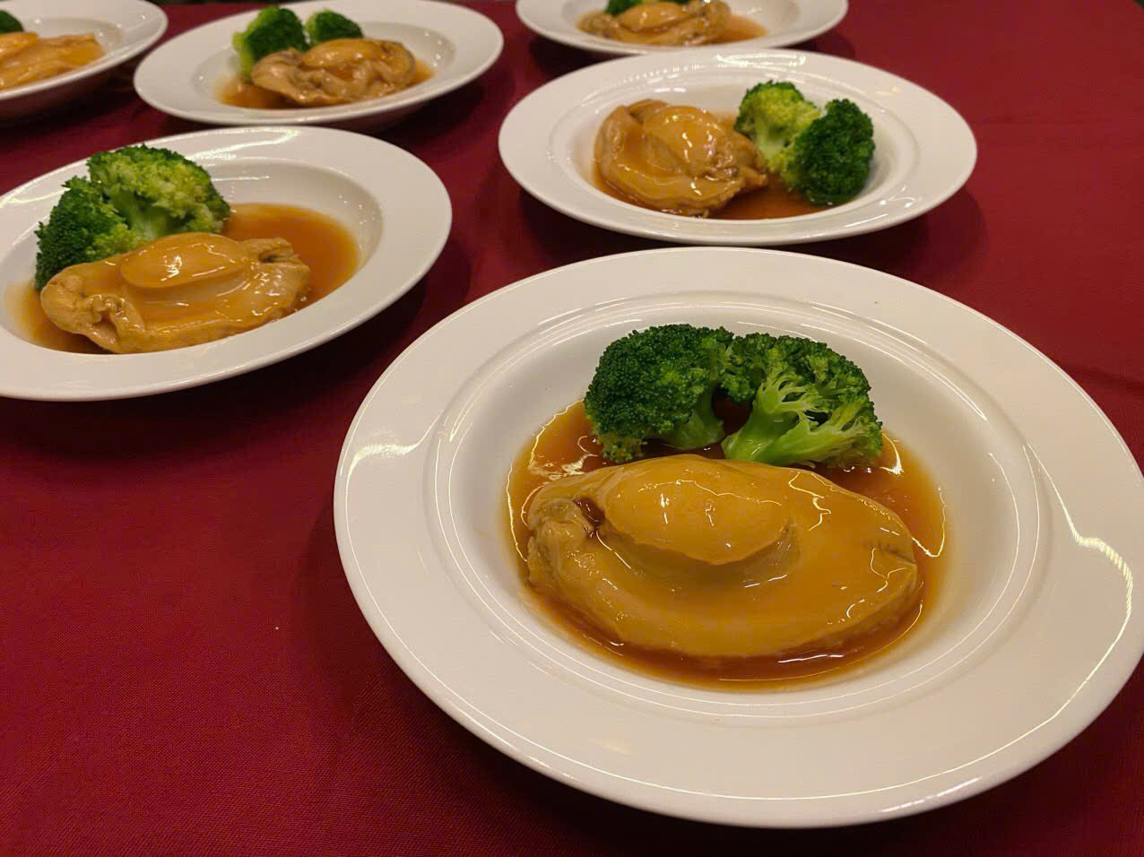 Australian abalone with oyster sauce.