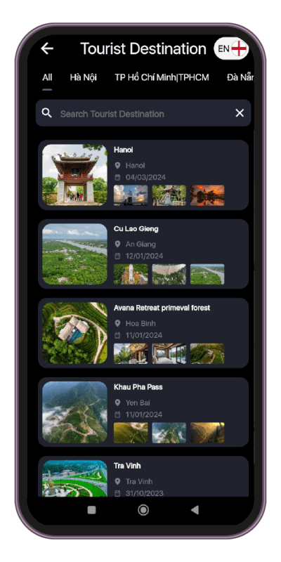 Maps of tourist attractions in 63 provinces and cities in Vietnam on the Travelviet application