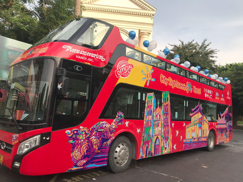 ハノイ市内観光発 2 階建てバスのチケット