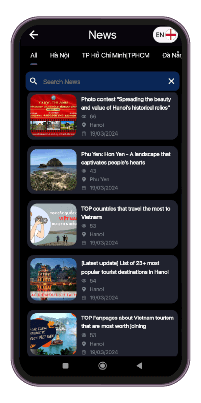 Update the latest travel articles on the Travelviet app
