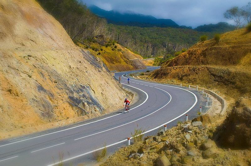 The mountain pass is winding