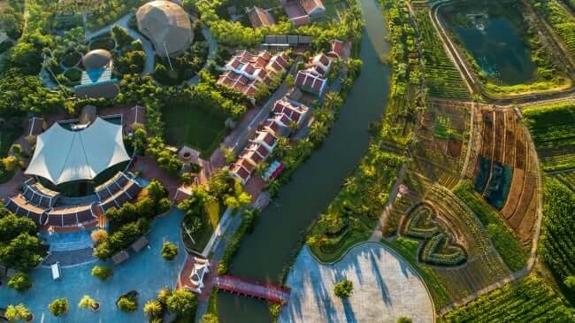 Vẻ đẹp của VinWonders Nam Hội An từ trên cao nhìn xuống