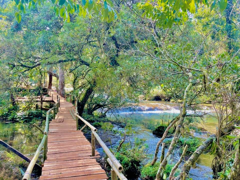 この場所には、チュオンソンの山々や森林の自然のままの美しさがあり、その透き通った青い水、起伏のある岩、そして涼しい新鮮な空気が観光客を魅了しています。