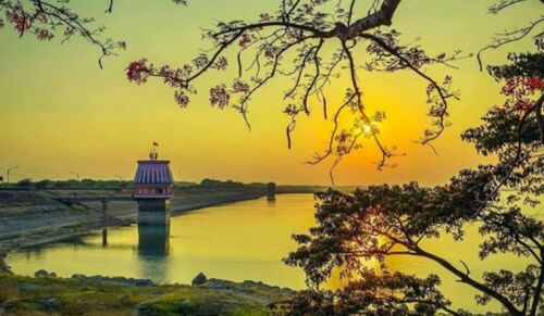 ダウティエン湖の夕日