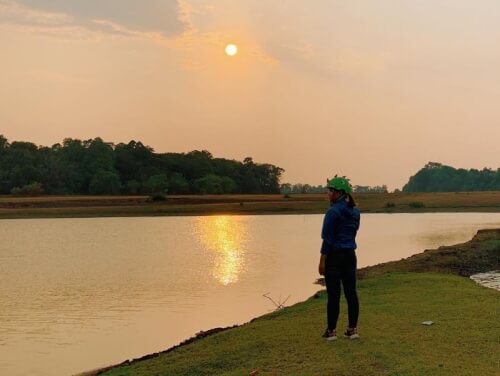 ブラック草原の夕日