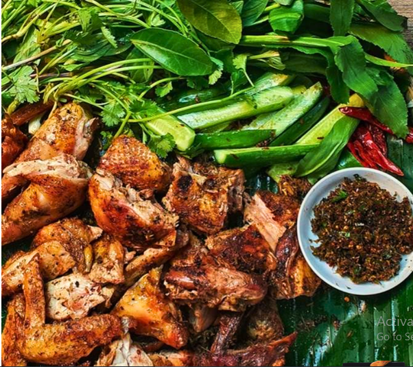 Gà đồi nướng tiêu rừng