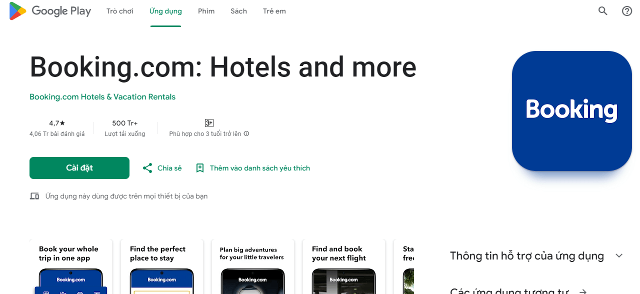 App Booking được nhiều người yêu thích để đặt phòng khách sạn,vé máy bay...