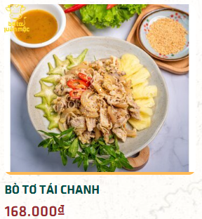 Bò tơ tái chanh