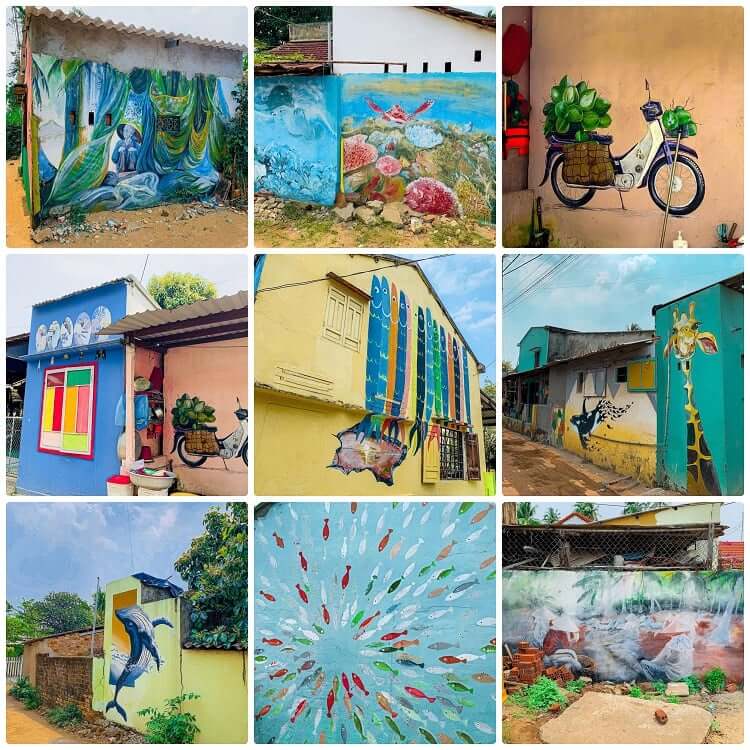 Chụp ảnh check-in thả phanh ở làng bích họa Tam Hải