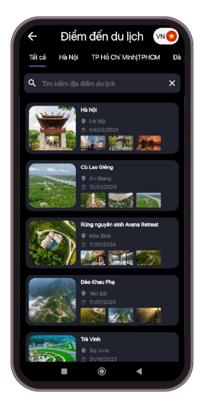 Bản đồ Maps các điểm du lịch ở 63 tỉnh thành Việt Nam trên ứng dụng Travelviet