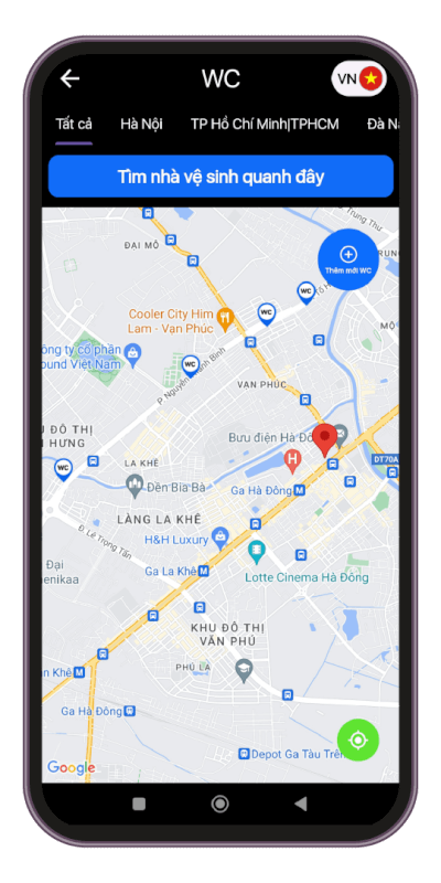 Tìm kiếm nhà vệ sinh công cộng đơn giản hơn bao giờ hết