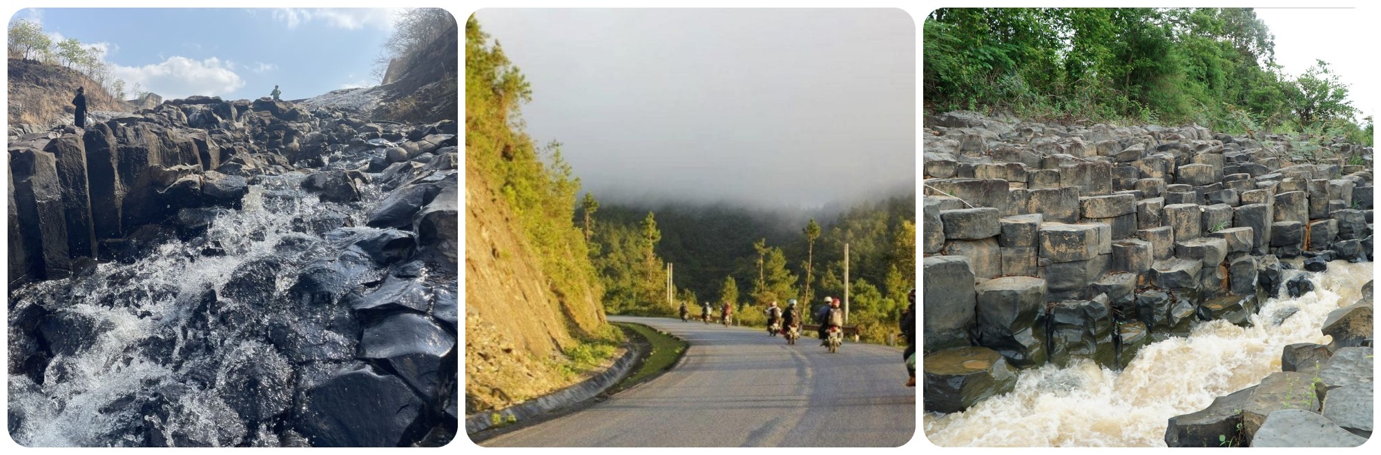 반 마을의 고대 돌 개울