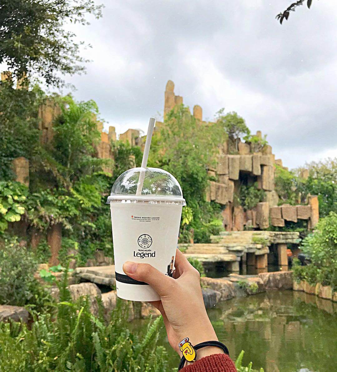 チュングエンコーヒービレッジの庭園エリアでの美しい写真。