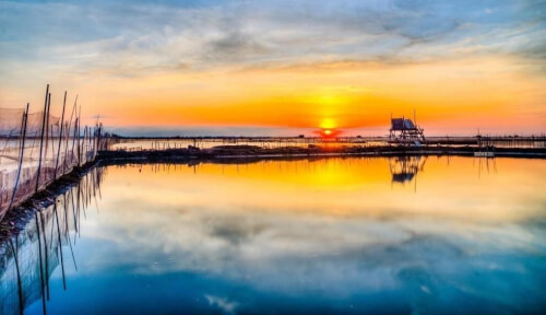 Đầm Ô Loan lúc hoàng hôn