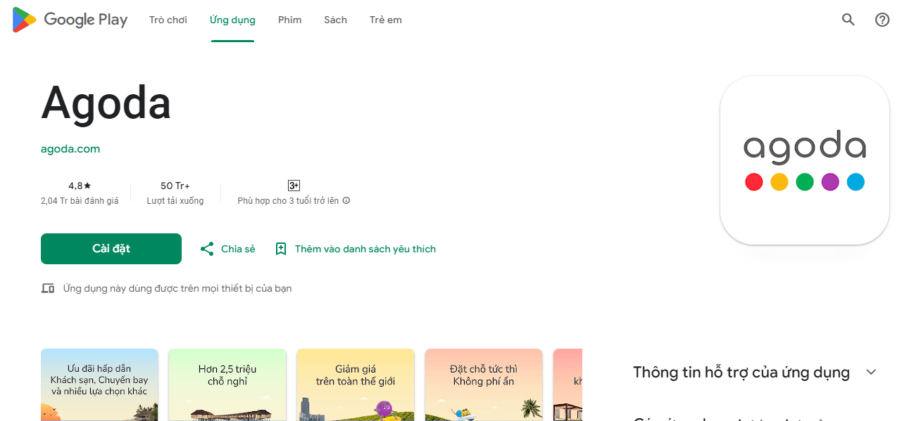 Agoda là một trong các ứng dụng,trang web đặt phòng khách sạn trực tuyến tại Việt Nam tốt nhất