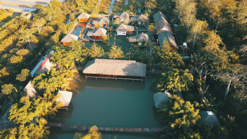 上から見たXeo Nhum生態庭園