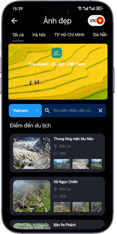 Ngắm nhìn vẻ đẹp thiên nhiên và con người Việt Nam trên ứng dụng Travelviet