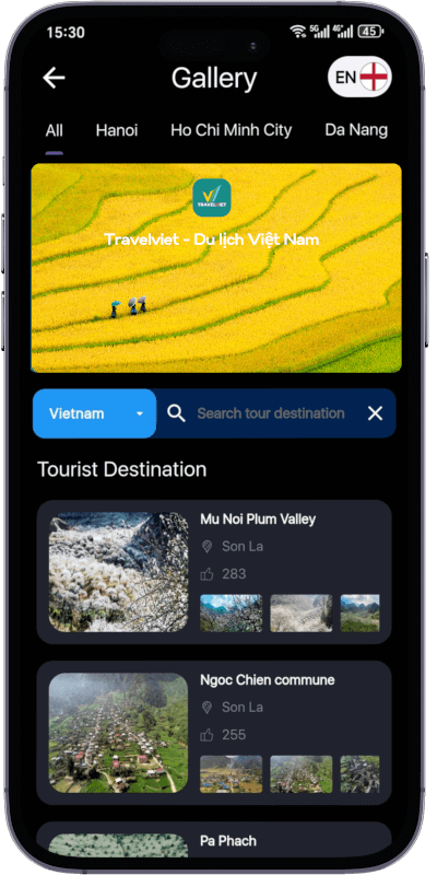 Admire the beauty of Vietnam's nature and people on the Travelviet app