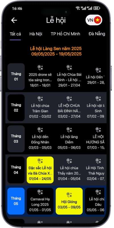 Tất cả các lễ hội truyền thống, sự kiện du lịch tại Việt Nam
