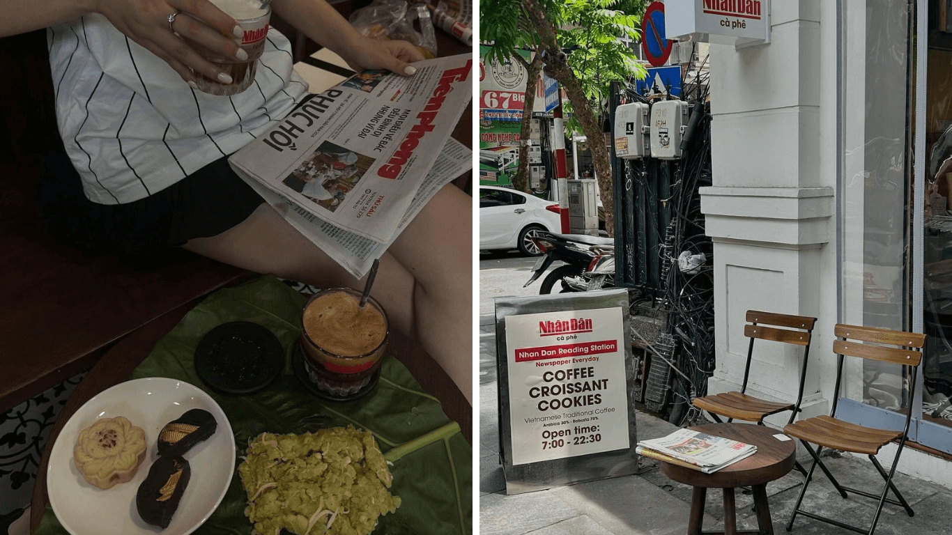 Nghỉ chân tại Cà phê Nhân Dân, sống chậm với hương vị và trang báo in