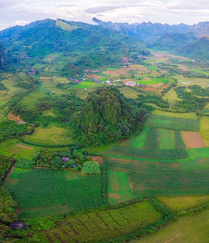Ước tính thung lũng Nà Lùng có diện tích khoảng 10 ha, là sự cấu thành của nhiều thung lũng nhỏ tạo thành một vùng đất rộng lớn, bằng phẳng và xanh mướt.