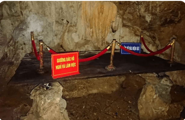 Uncle Ho's bed in Pac Bo cave.