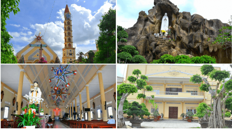 Nhà thờ Cái Mơn đứng đó như một chương sử sống động bằng gạch đá