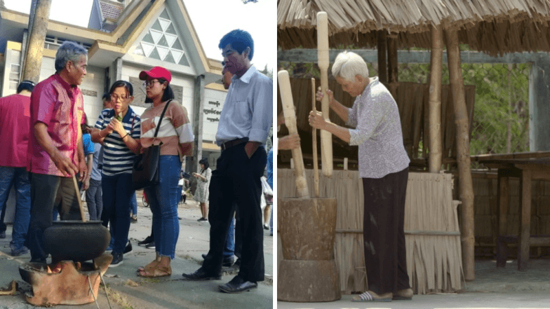 Công đoạn chế biến cốm dẹp