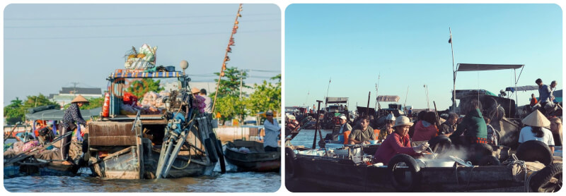 Chiếc bếp nhỏ được đặt ngay trên ghe
