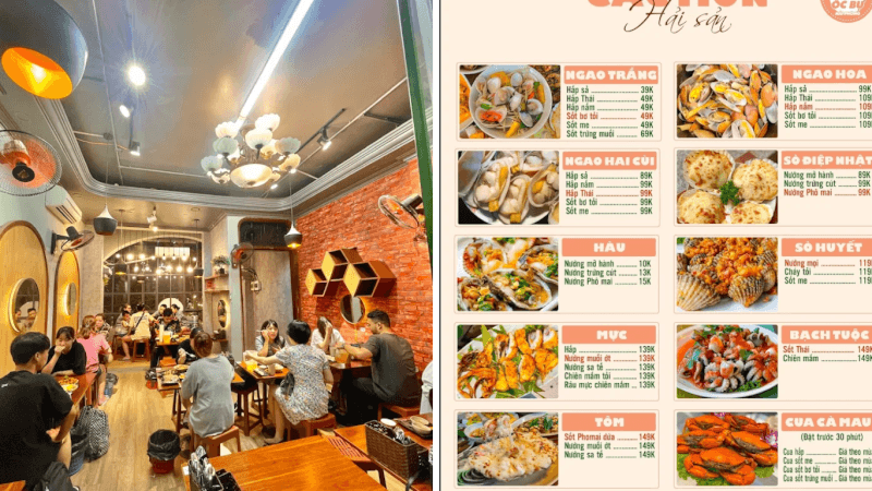 Không gian quán mang đậm phong cách ẩm thực đường phố mộc mạc,