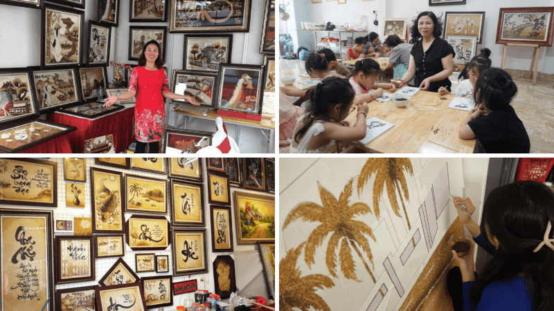 Nằm ở vùng ngoại thành Sóc Sơn, xưởng tranh gạo Vân Quân 