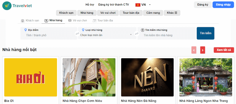 Nhà hàng nổi bật của 34 tỉnh thành