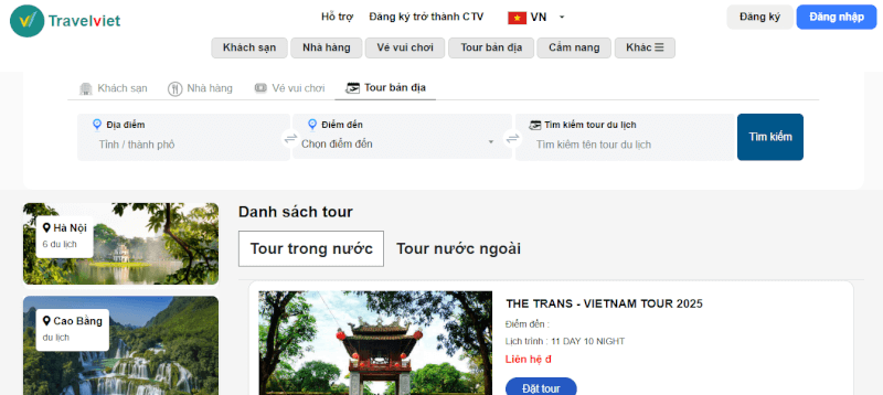Cac tour du lịch nổi bật của 34 tỉnh thành