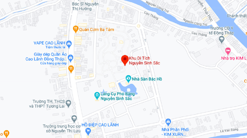 Tuyến đường di chuyển đến Khu di tích Nguyễn Sinh Sắc
